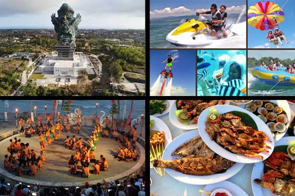 Uluwatu GWK, Melasti Beach, Jimbaran Dinner Tour